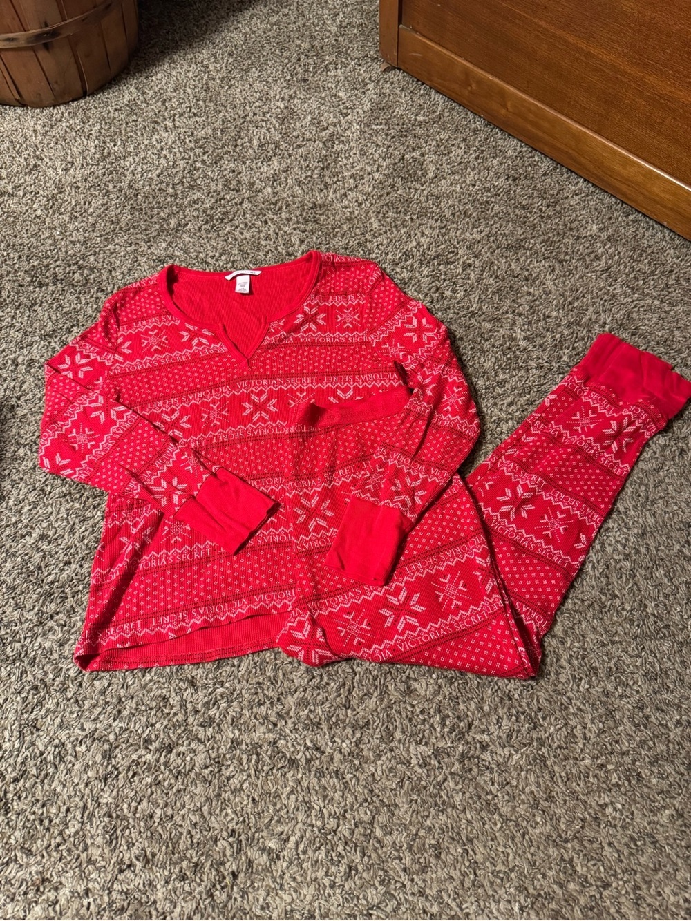 Victoria's Secret Red Two-Piece Pajama Set
